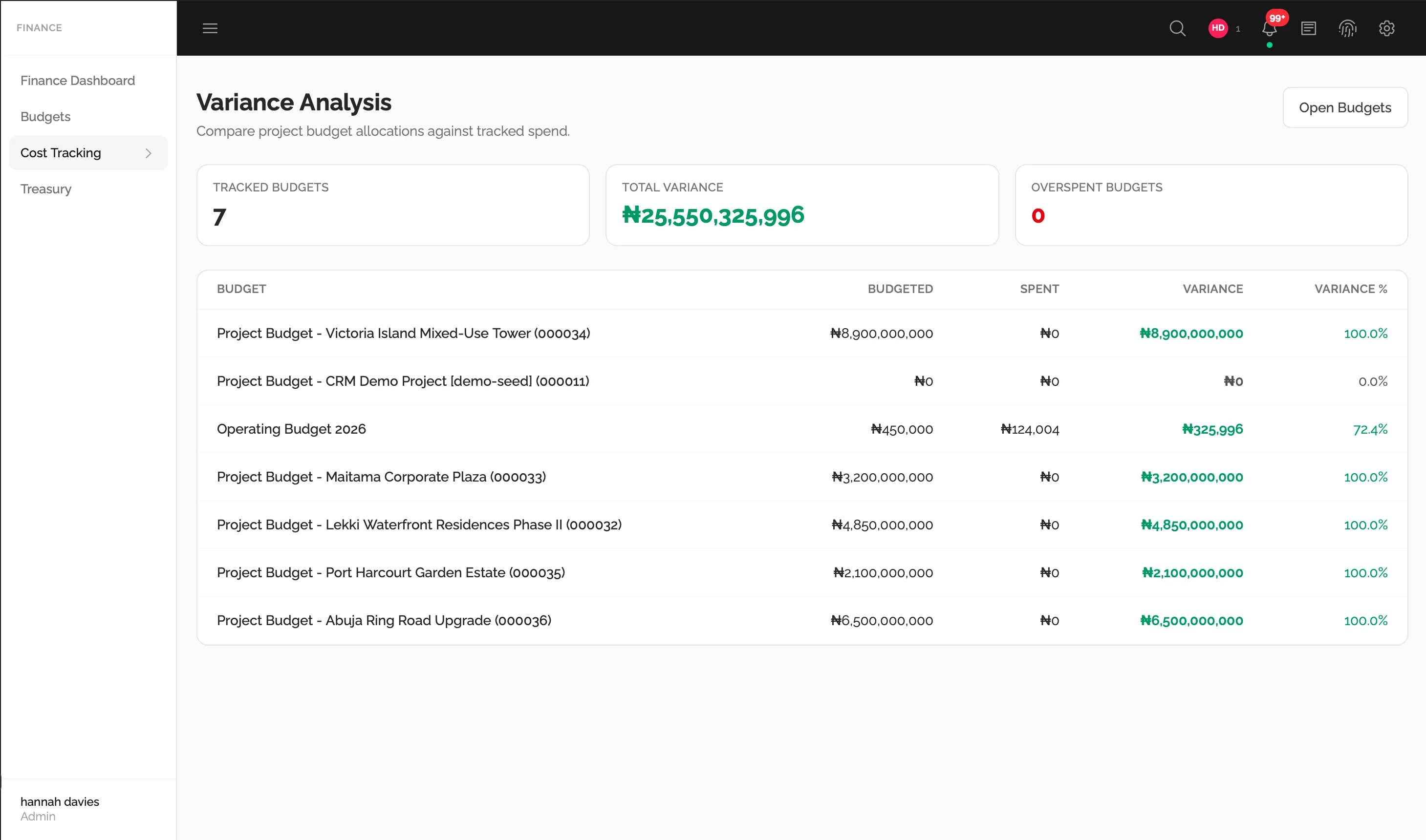 Finance module screenshot (5 of 8)
